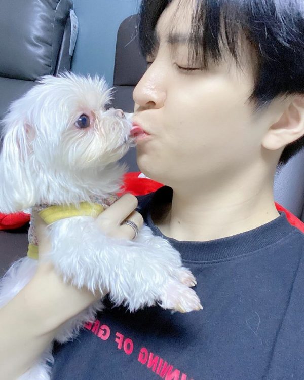 GOT7’s Youngjae Collaborates with His Dog Coco For Clothing Line